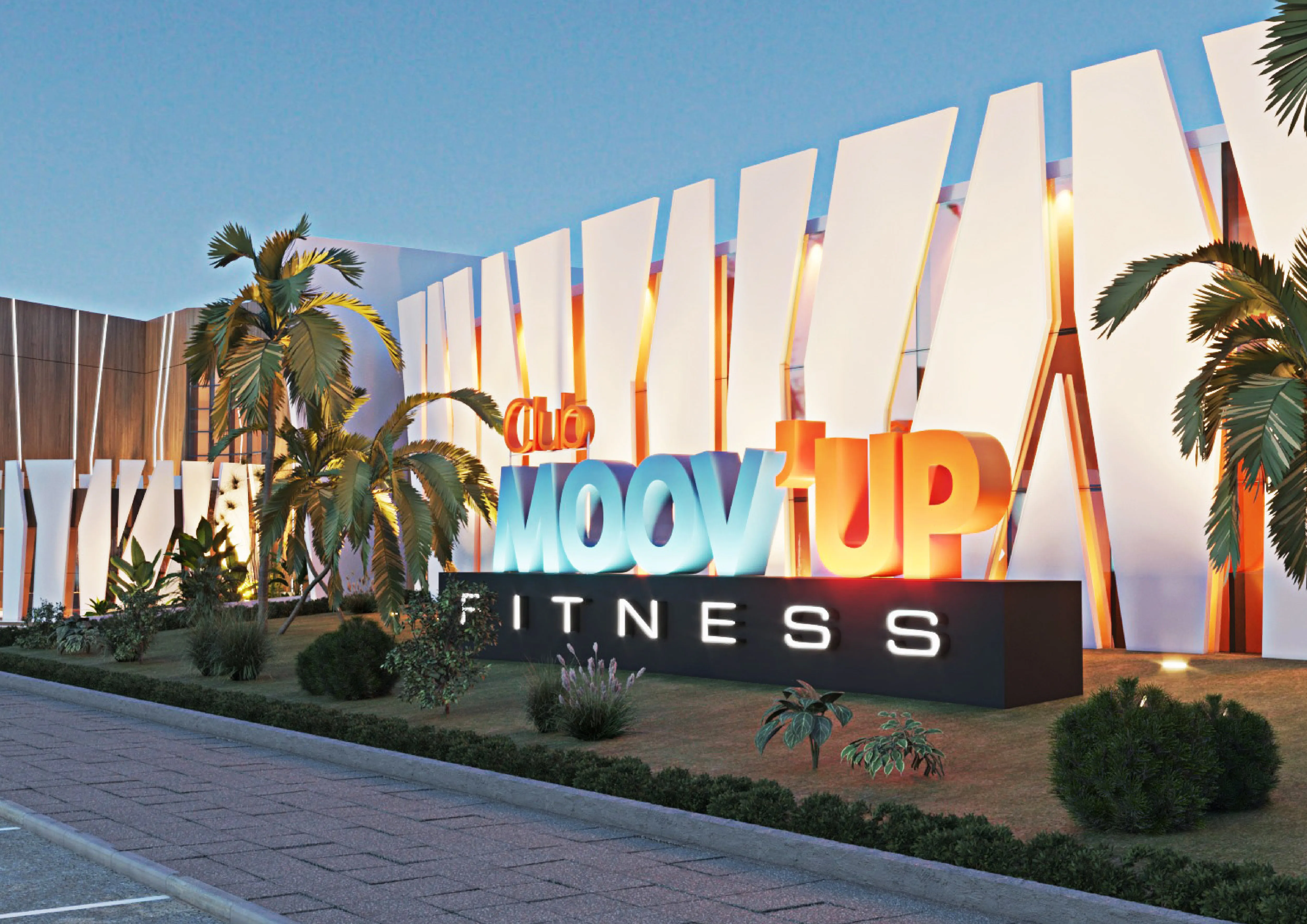 Entrée design et élégante d'un club de gym moderne